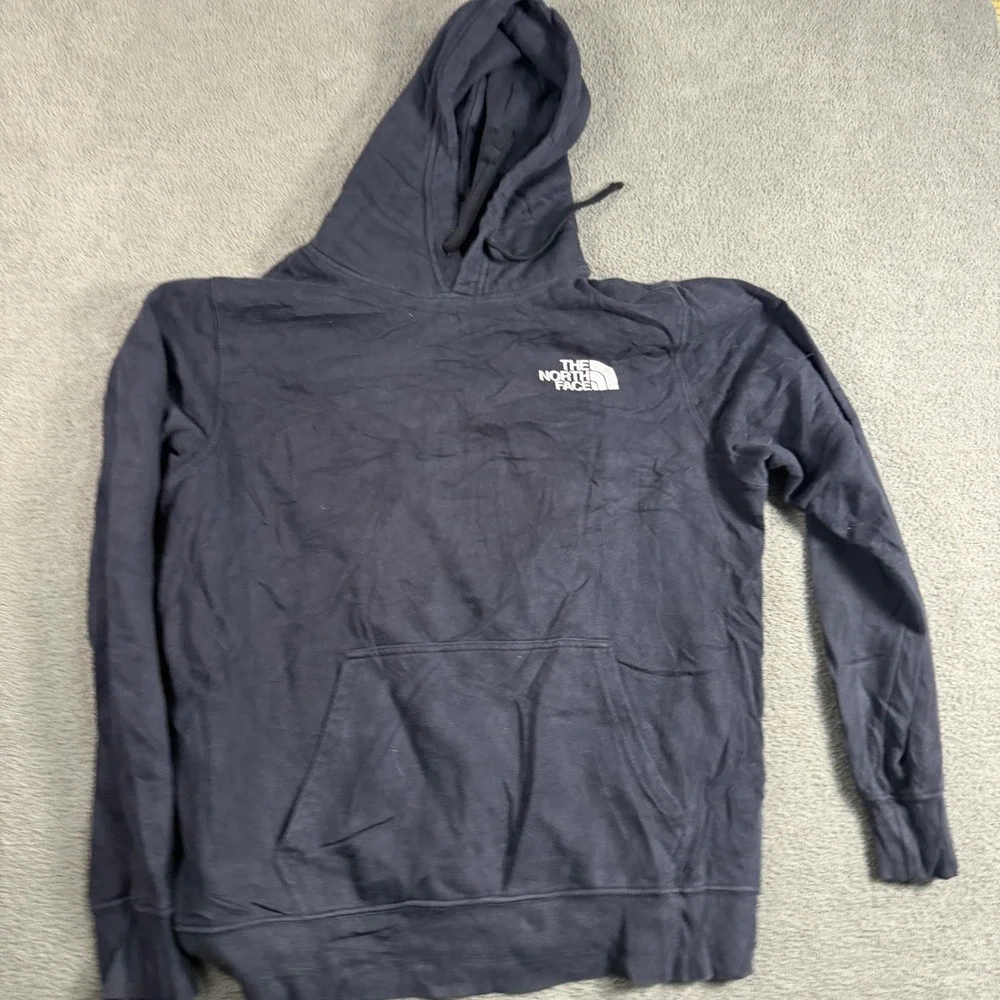 The North Face Mens Black Red Box Logo Pullover Hoodie Never Stop Exploring L